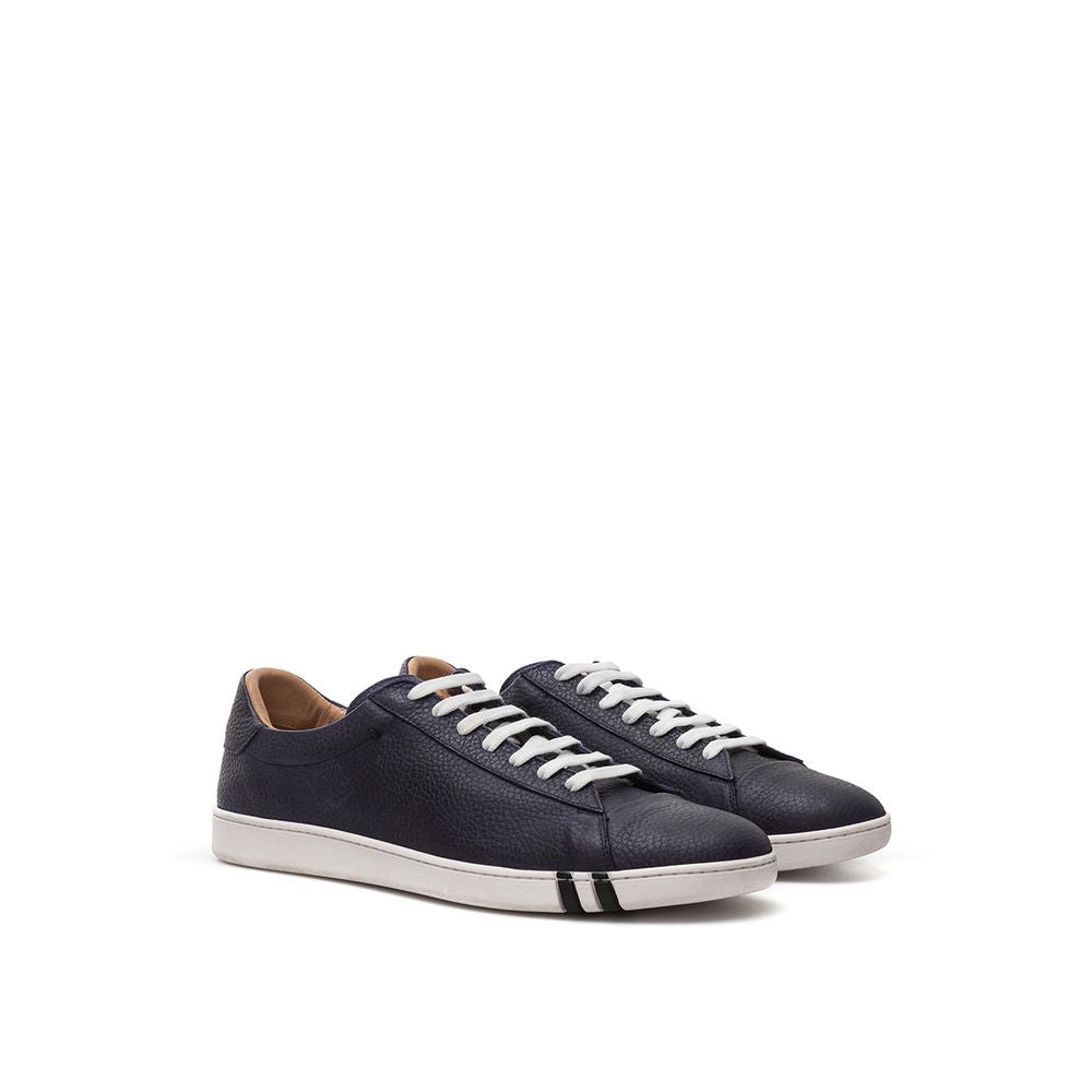 Bally Elegant Blue Leather Sneakers for Men