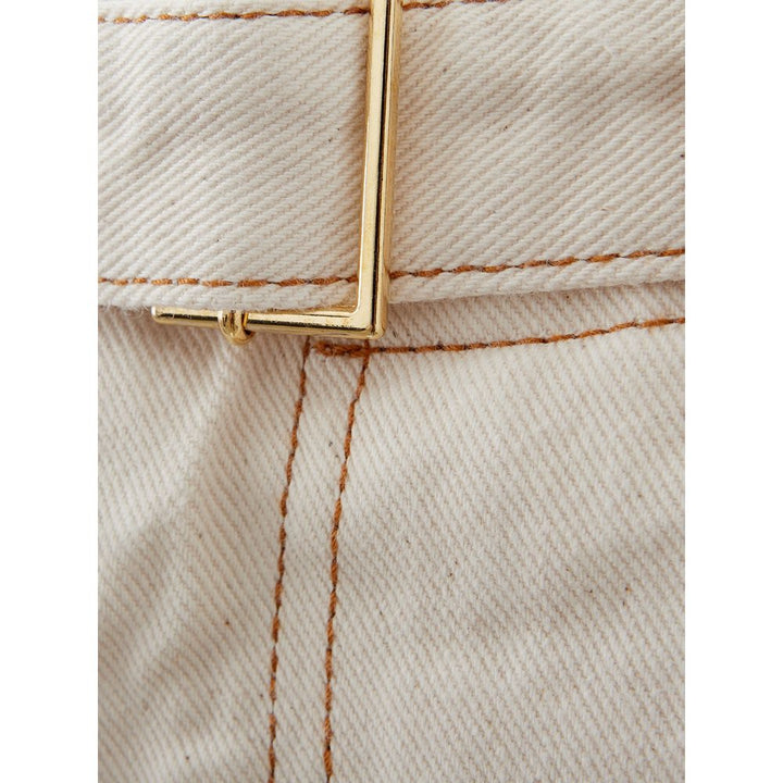 Emporio Armani Chic Beige Cotton Pants for Sophisticated Style