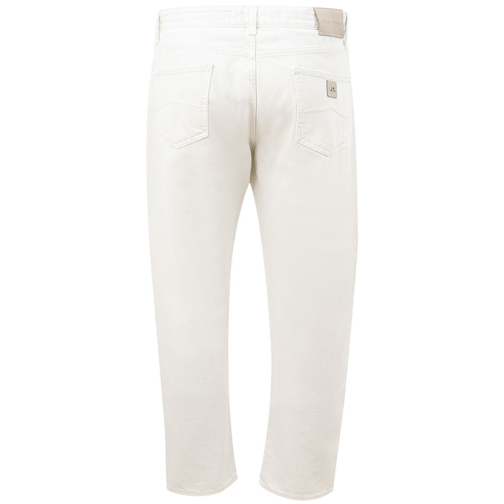 Armani Exchange Elegant White Cotton Trousers for Men