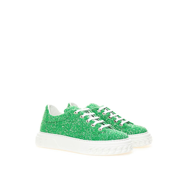 Casadei Elegant Green Leather Sneakers