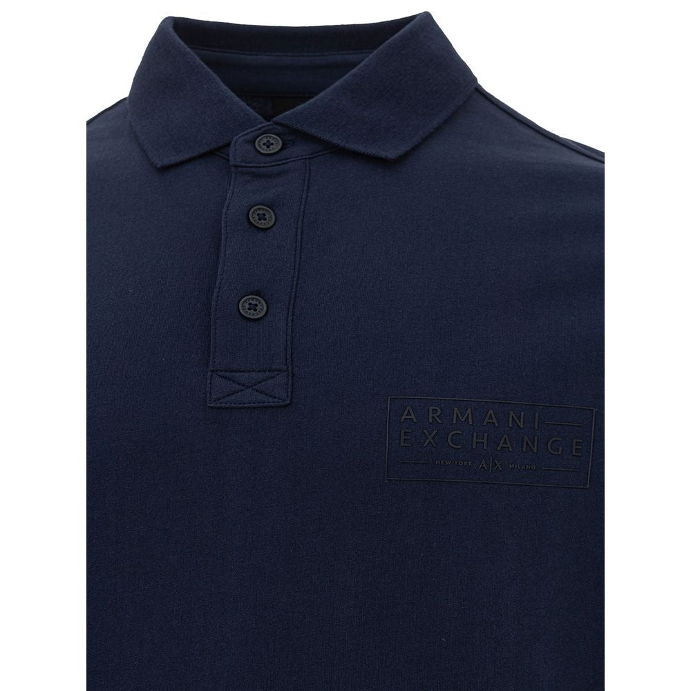 Armani Exchange Elegant Blue Cotton Polo Shirt