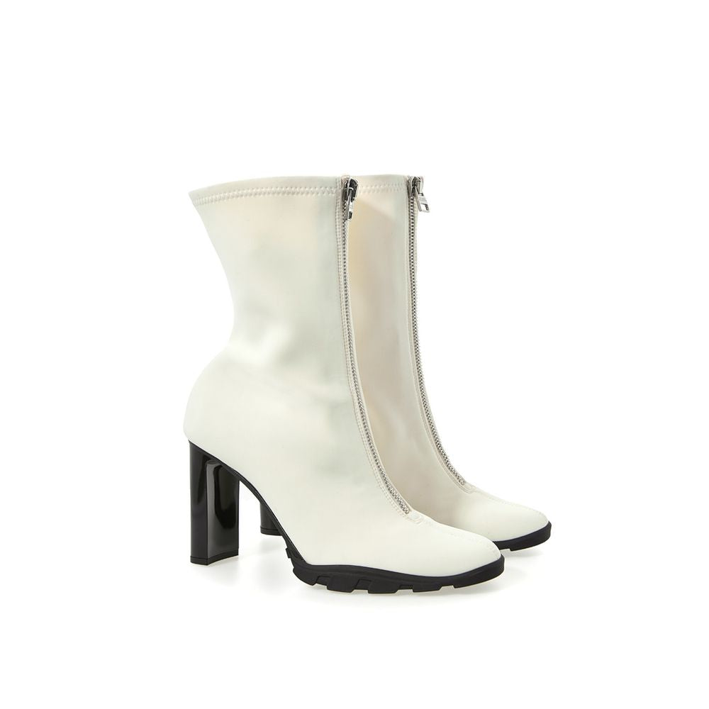 Alexander Mcqueen Chic White Neoprene Ankle Boots