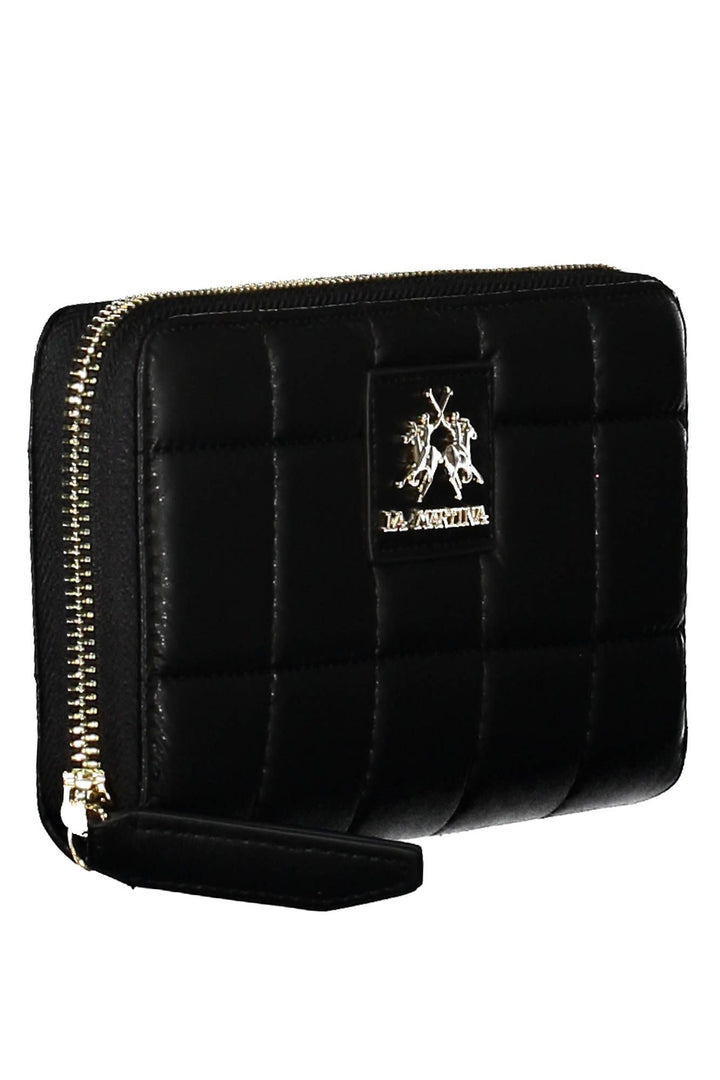 La Martina Sleek Black Polyurethane Wallet