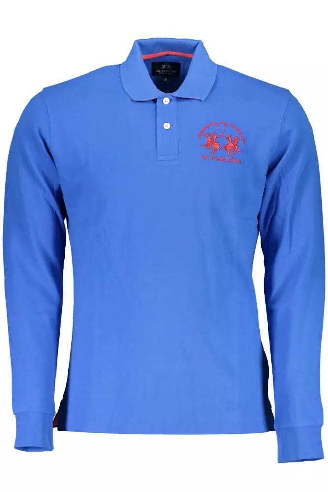 La Martina Blue Cotton Polo Shirt