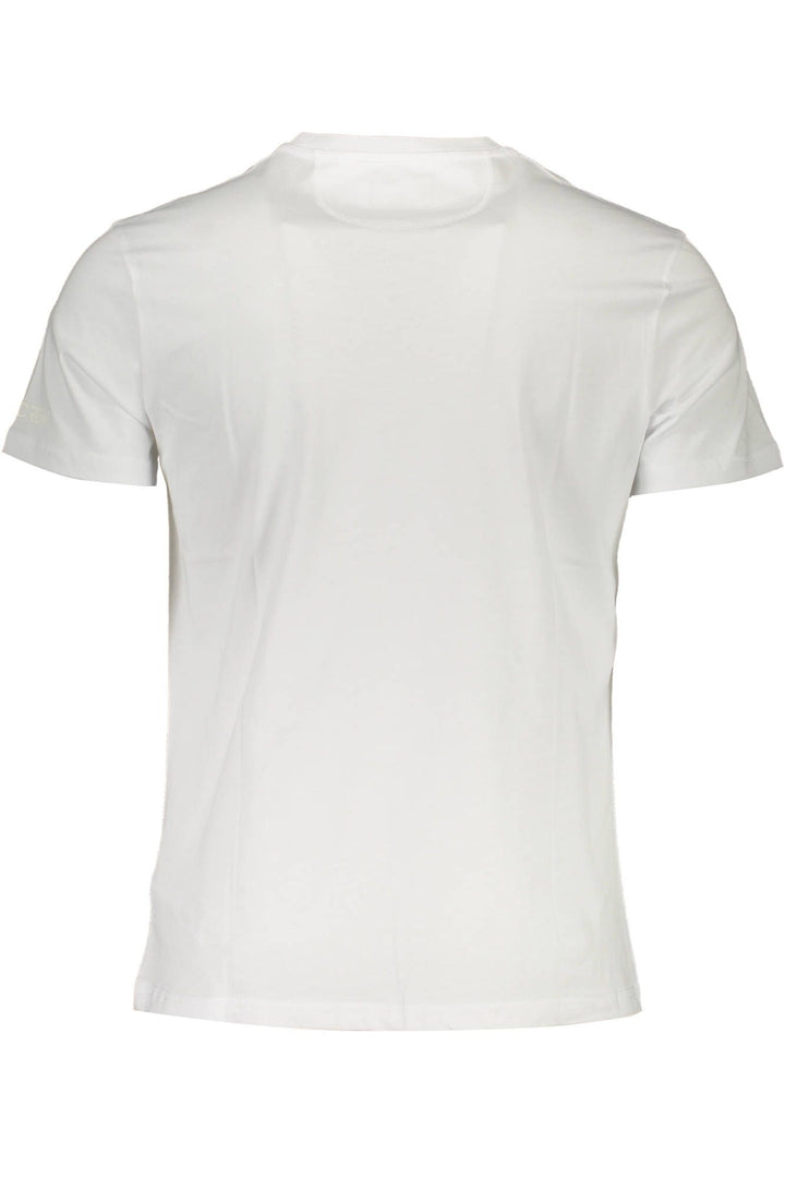 La Martina Elegant White Crew Neck Tee with Signature Print