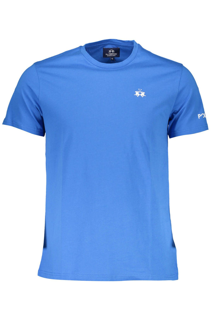 La Martina Elegant Blue Embroidered Logo Tee