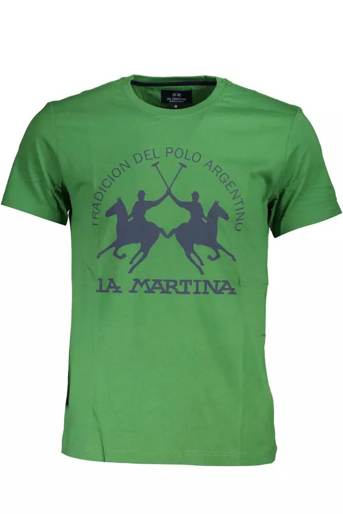 La Martina Green Cotton T-Shirt