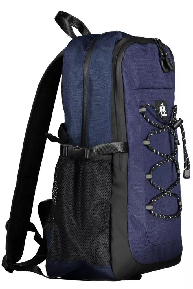 La Martina Blue Polyester Backpack