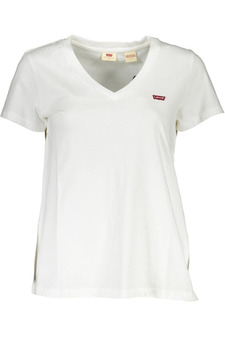 Levi's Chic White V-Neck Logo Tee