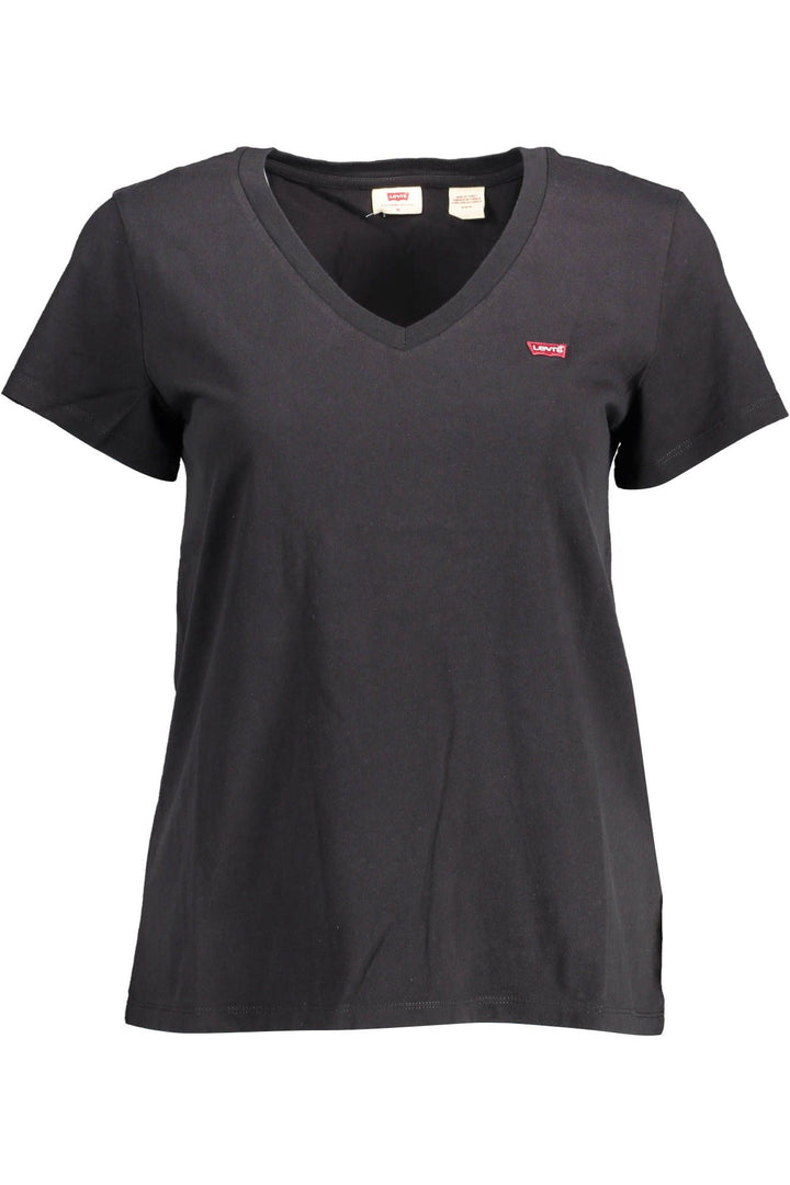 Levi's Chic V-Neck Cotton Tee with Emblematic Appeal