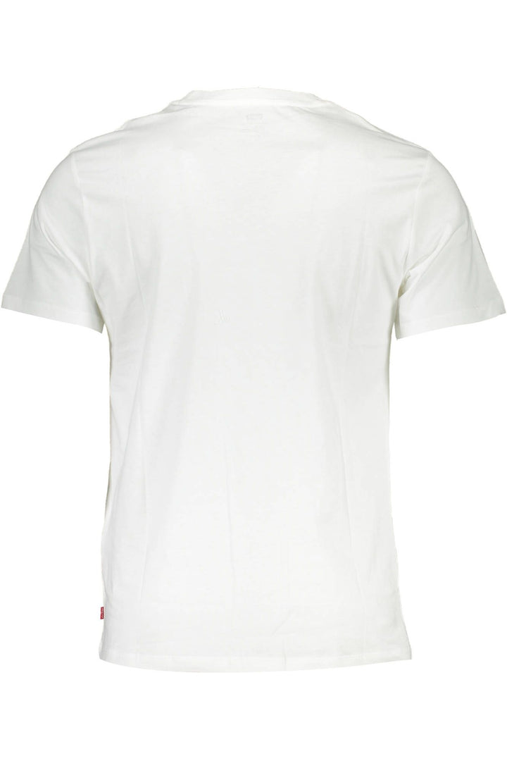 Levi's Crisp White Crew Neck Cotton Tee with Logo Print