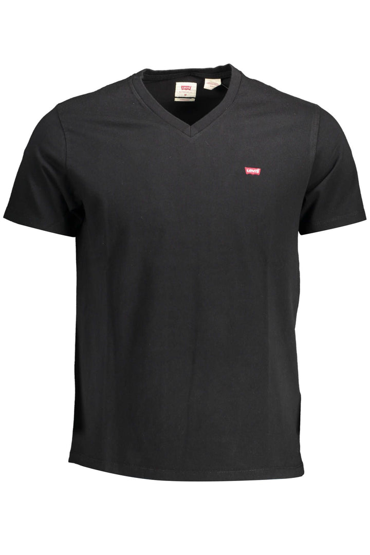 Levi's Elegant V-Neck Black Cotton Tee