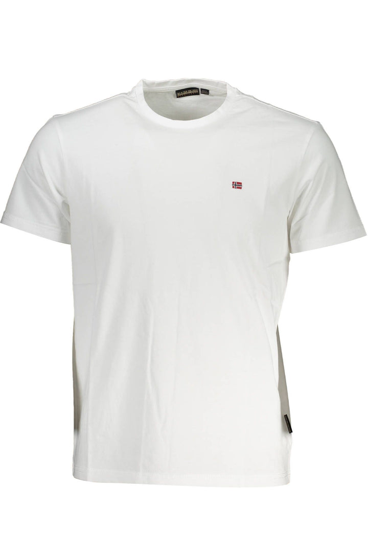 Napapijri Elegant Embroidered White Tee for Men