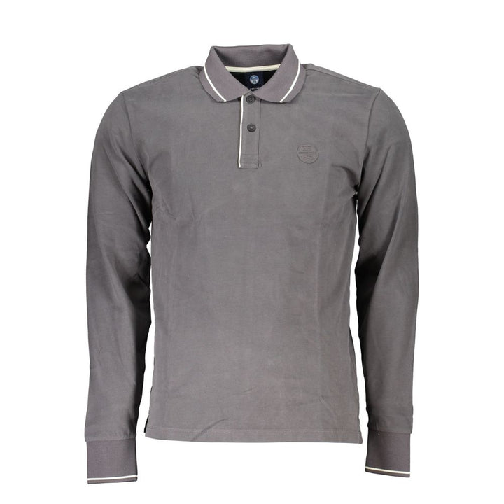 North Sails Gray Cotton Polo Shirt