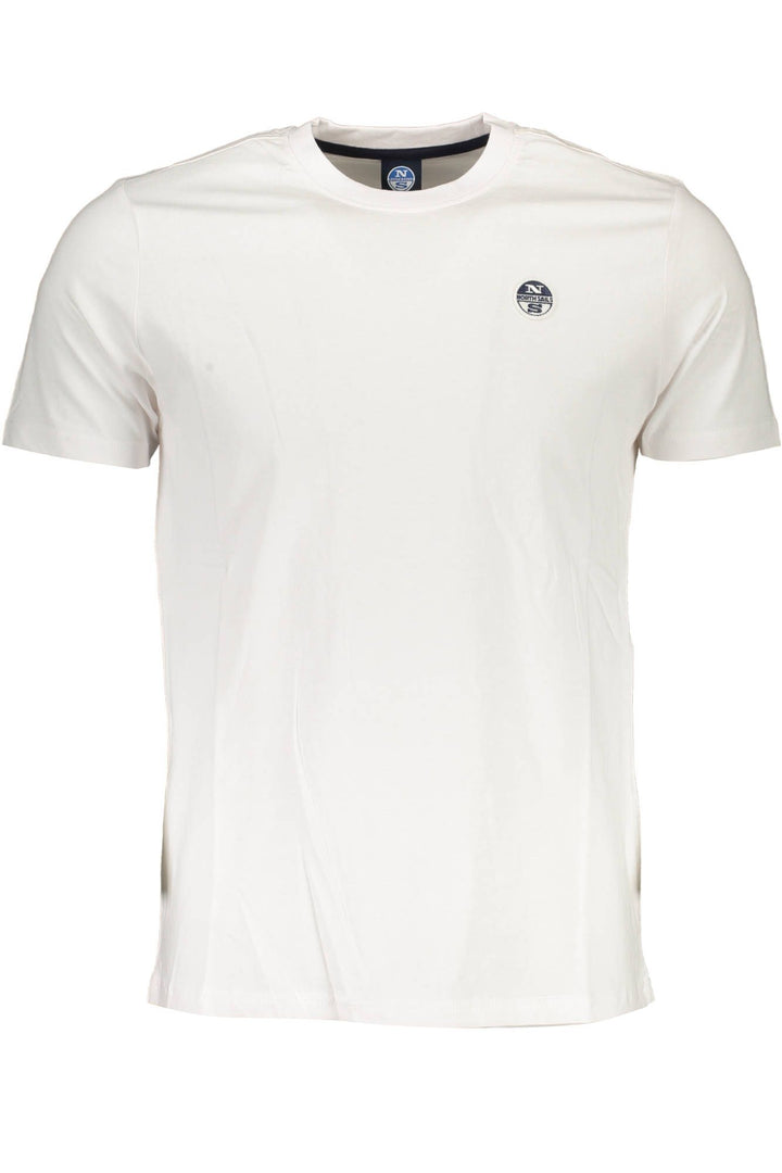 North Sails Sleek White Round Neck Tee with Logo Detail