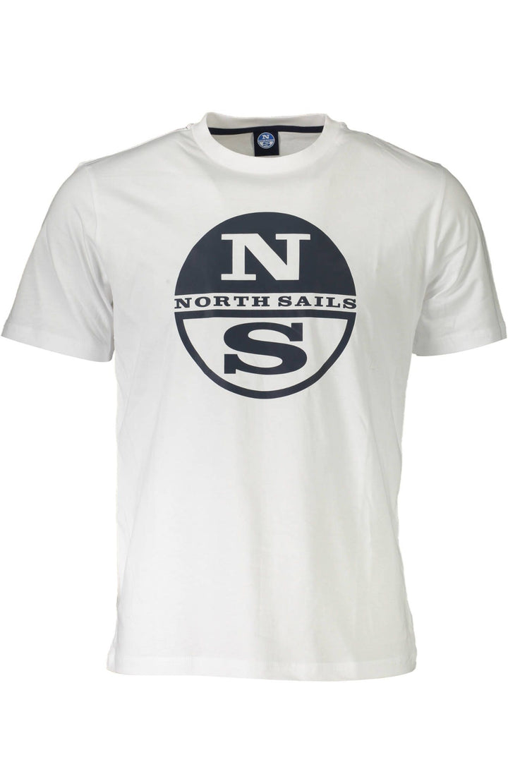 North Sails Crisp White Cotton Tee with Signature Print