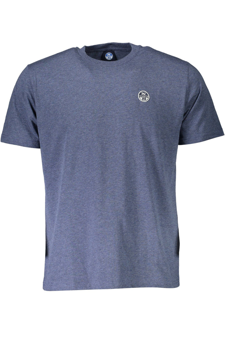 North Sails Classic Blue Cotton Tee with Logo Detail