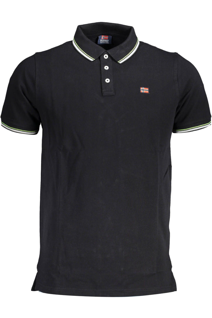 Norway 1963 Elegant Short-Sleeved Black Polo with Contrasts