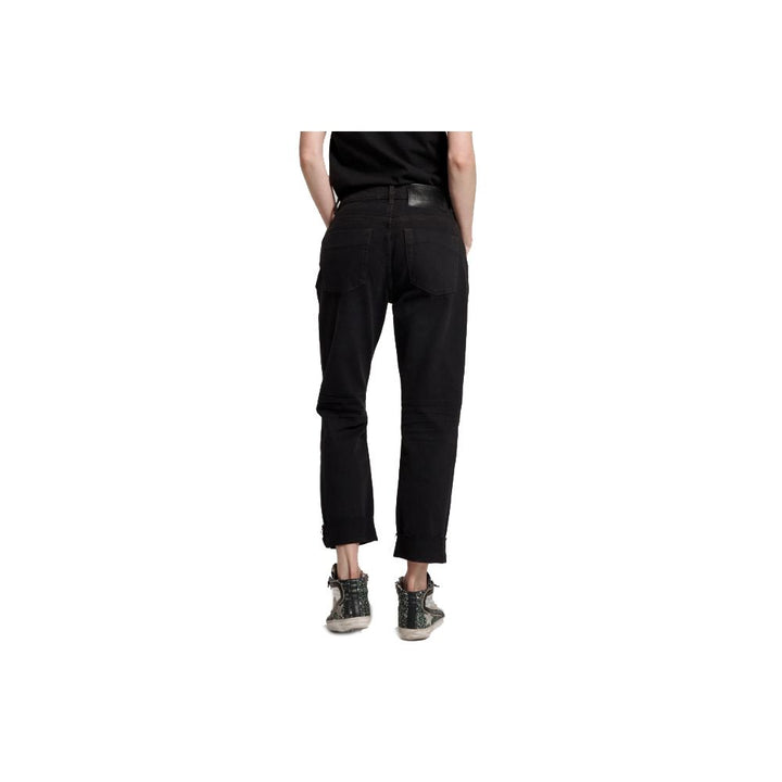 Black Cotton Jeans & Pant