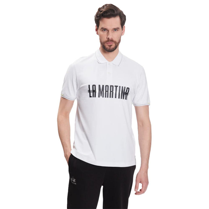 La Martina White Cotton Polo Shirt