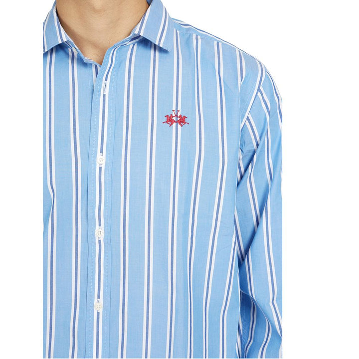 La Martina Blue Cotton Shirt