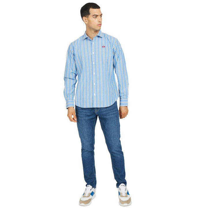 La Martina Blue Cotton Shirt