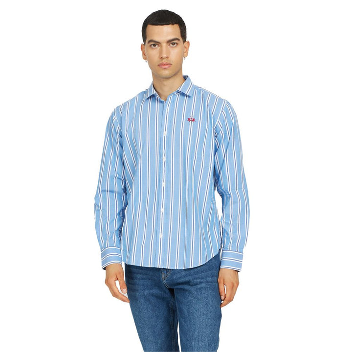 La Martina Blue Cotton Shirt