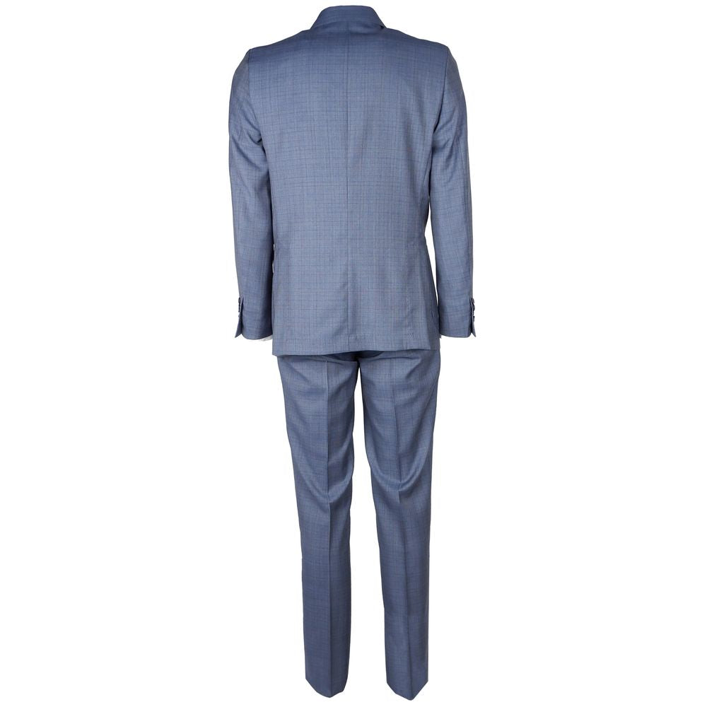 Made In Italy Blue Wool Vergine Suit