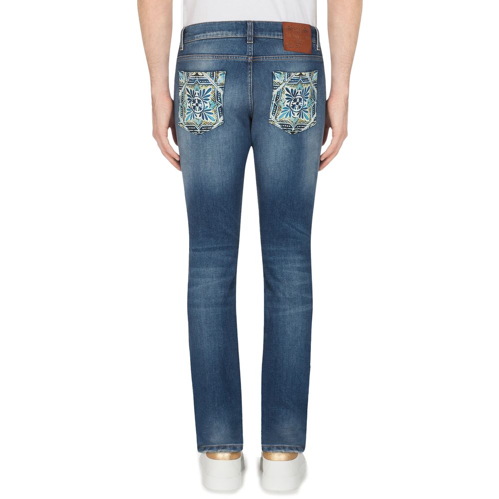 Dolce & Gabbana Blue Cotton Jeans & Pant