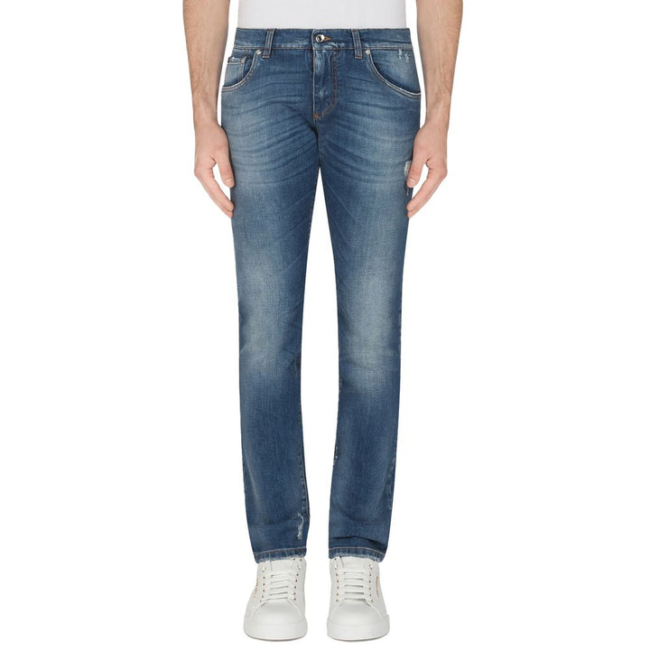 Dolce & Gabbana Blue Cotton Jeans & Pant