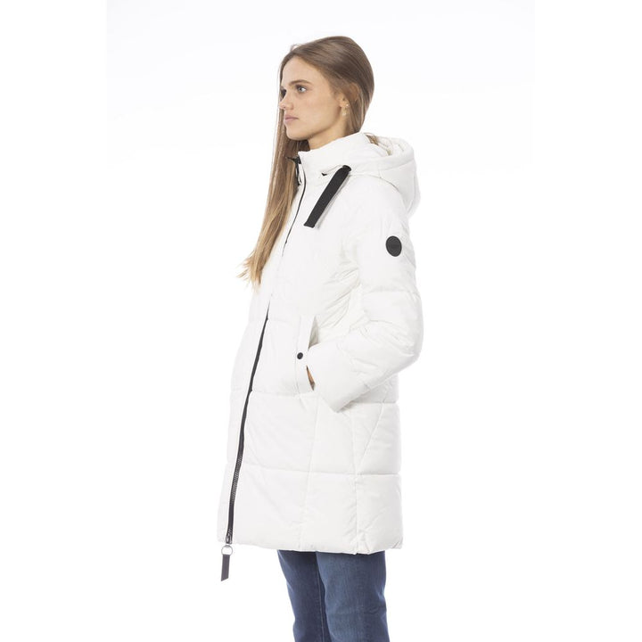 Elegant White Long Down Jacket for Women