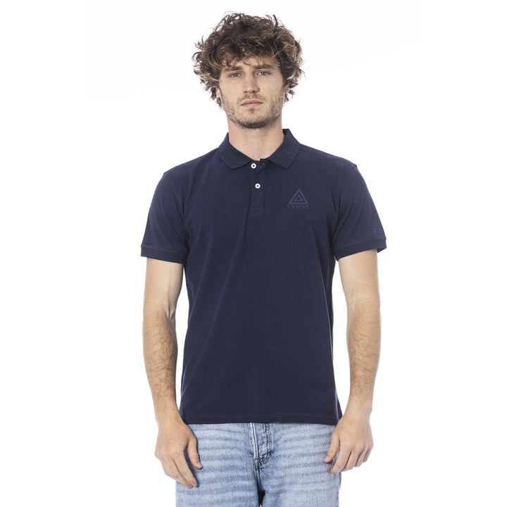 Blue Cotton Polo Shirt