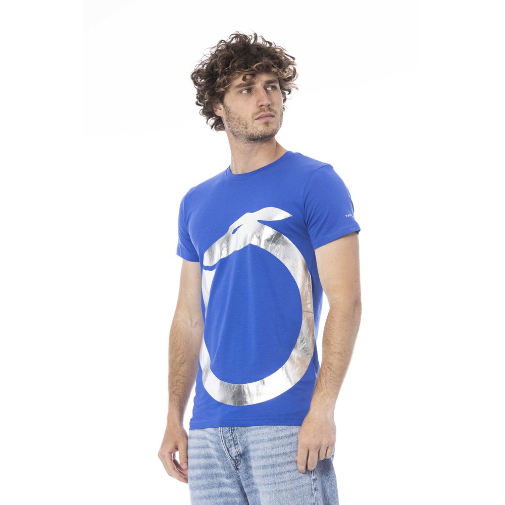 Trussardi Beachwear Blue Cotton T-Shirt