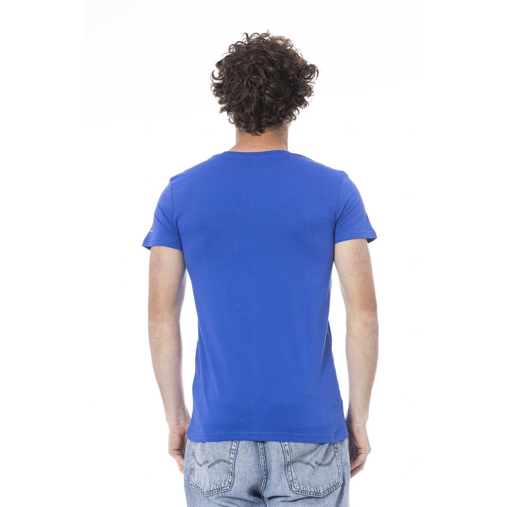 Trussardi Beachwear Blue Cotton T-Shirt