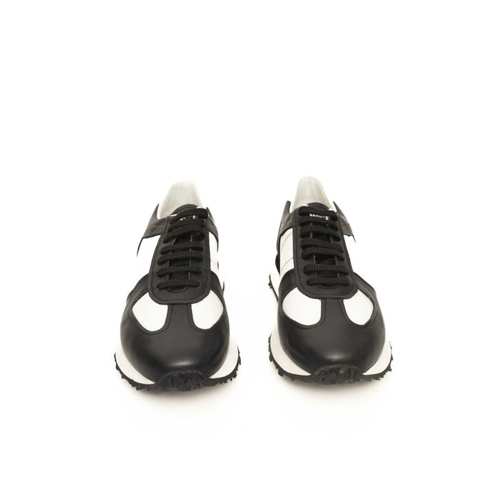 Black And White CALF Leather Sneaker