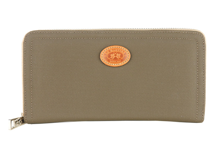 La Martina Chic Kaky Green Wallet with Leather Accents