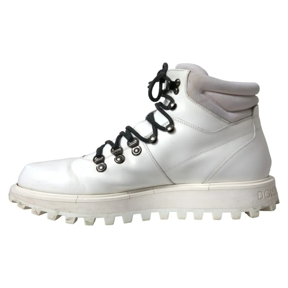 White Vulcano Trekking Ankle Boots Men Shoes