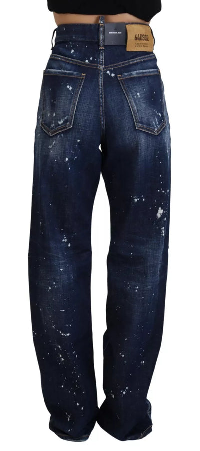 Blue High Waist Tattered Denim Jeans San Diego