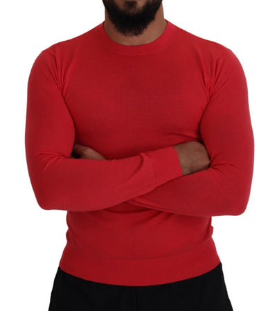 Dsquared² Red Wool Long Sleeves Crewneck Pullover Sweater