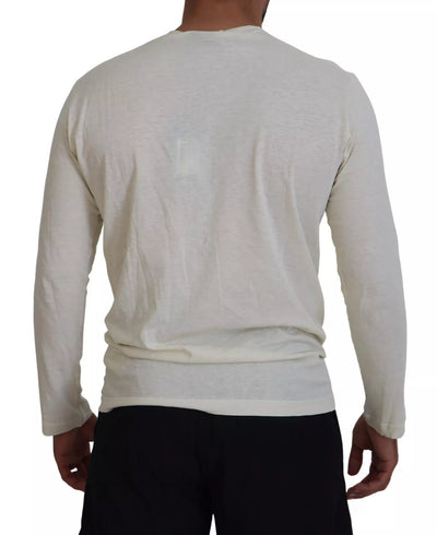 Dsquared² Beige Cotton Linen Long Sleeves Pullover Sweater