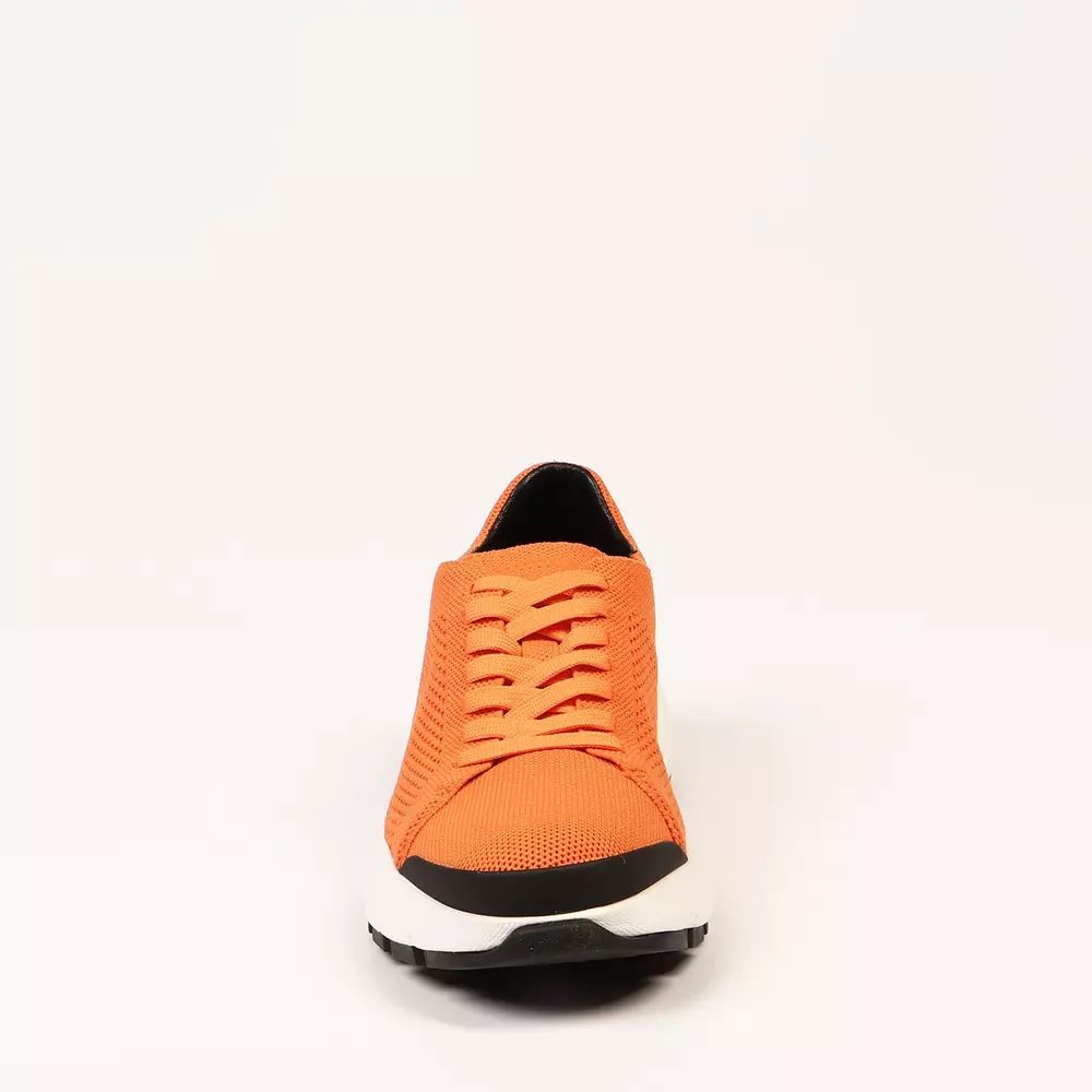 Vivid Orange Bolt Sneakers with Textile Fabric