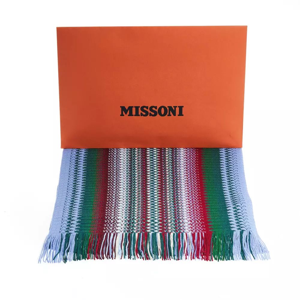 Missoni Vibrant Geometric Patterned Fringe Scarf