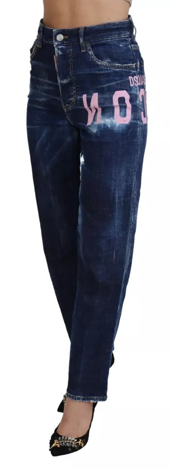Blue Icon High Waist Straight Denim Boston Jeans