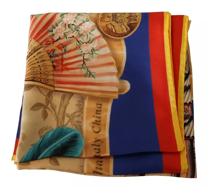 Multicolor Italy China Silk Shawl Wrap Scarf