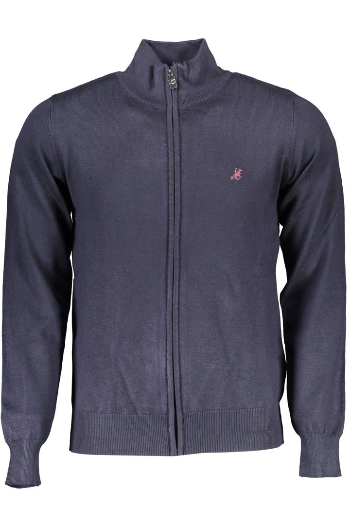 U.s. Grand Polo Sleek Navy Emblematic Zip Cardigan