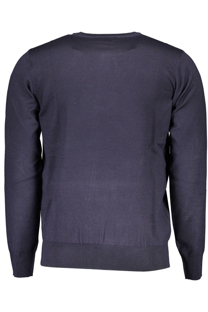 U.s. Grand Polo Equestrian Chic Blue Long-Sleeved Crew-Neck Sweater