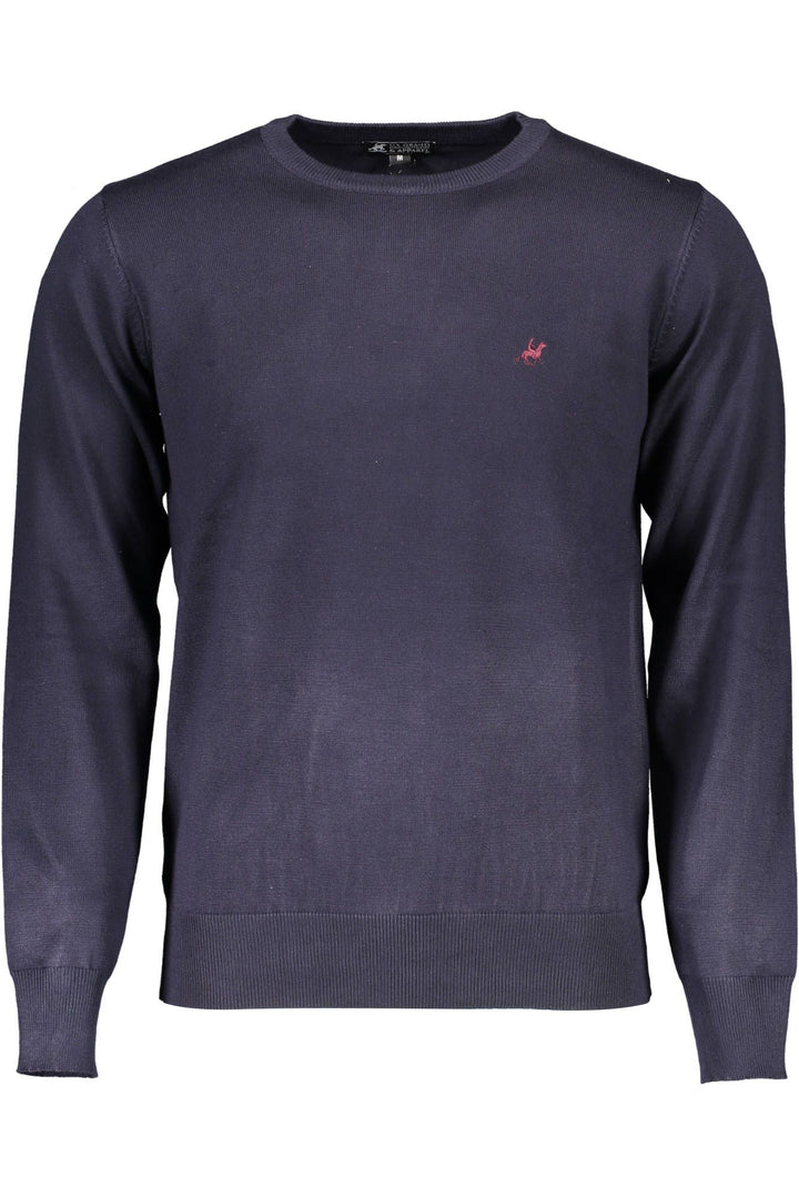 U.s. Grand Polo Equestrian Chic Blue Long-Sleeved Crew-Neck Sweater