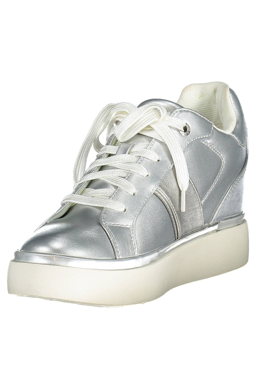 U.s. Polo Assn. Silver Lace-Up Sports Sneakers with Logo Detail