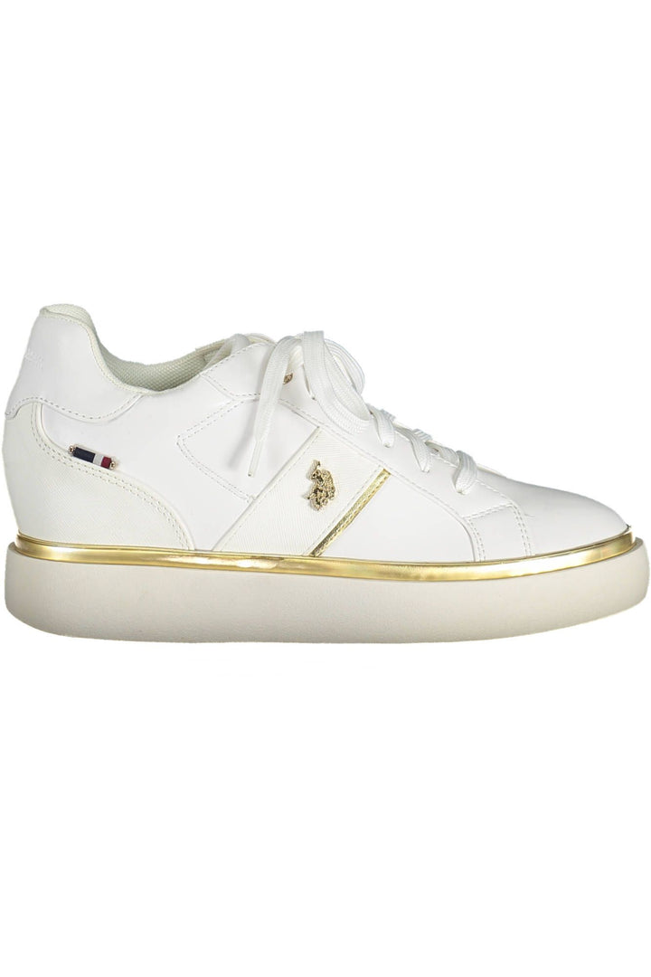 U.s. Polo Assn. Chic White Lace-Up Sneakers with Logo Detail