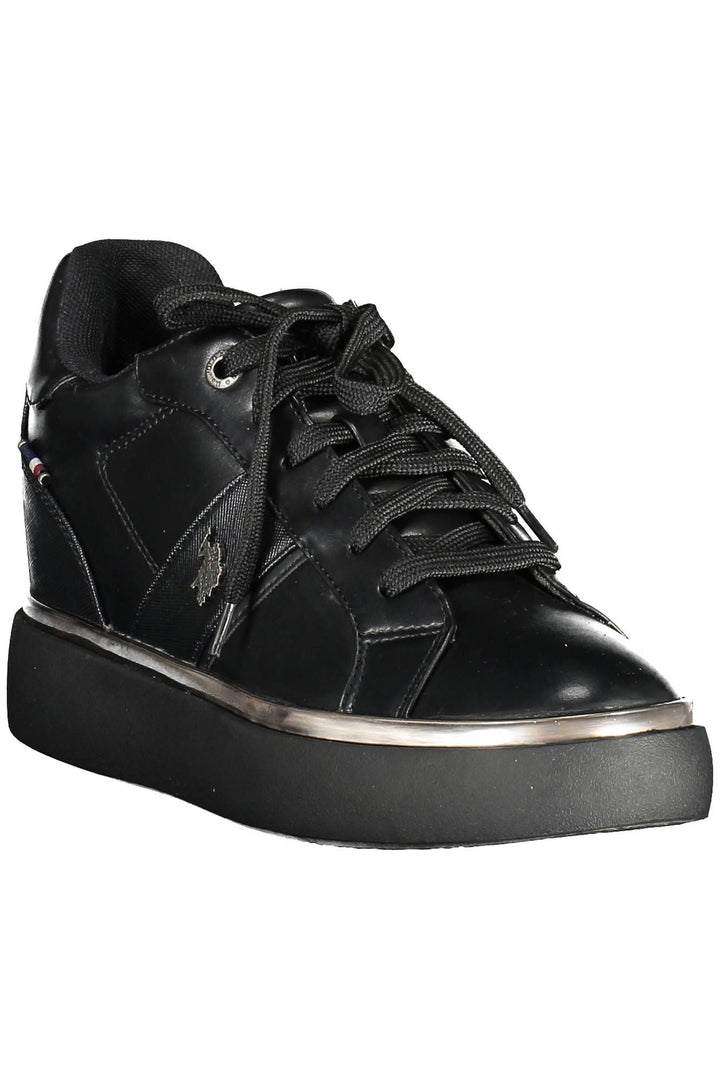 U.s. Polo Assn. Chic Black Lace-Up Sneakers with Logo Detail